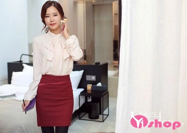 Chân váy đầm bút chì dáng dài đẹp trẻ trung tới công sở