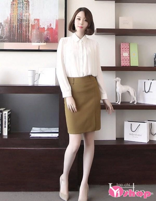 Chân váy đầm bút chì dáng dài đẹp trẻ trung tới công sở