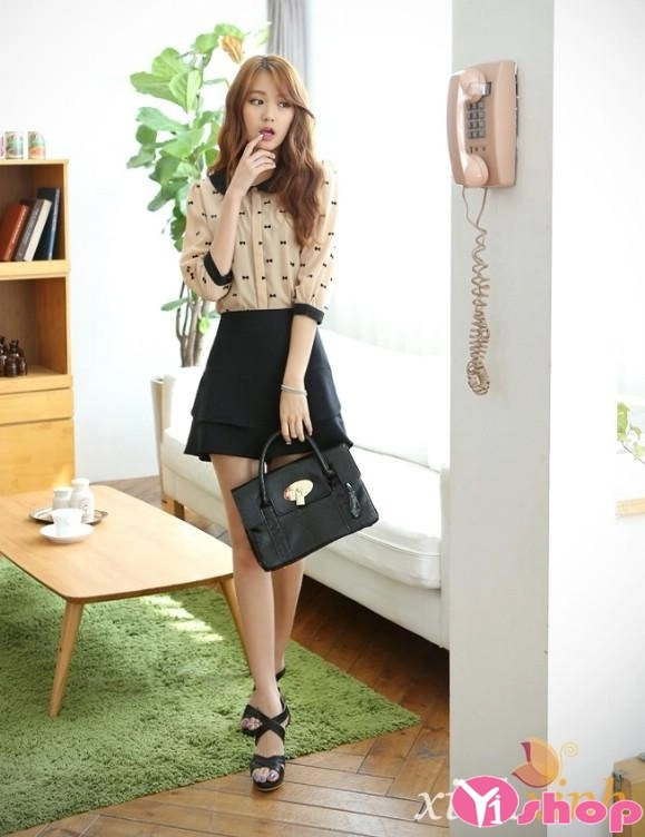 Chân váy đầm xòe họa tiết hoa đẹp hàn quốc hè thanh lịch