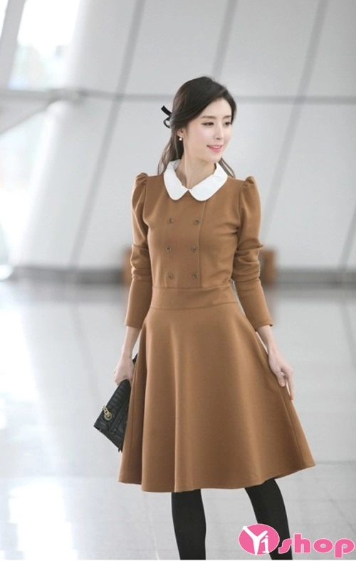 Váy đầm xòe liền thân đẹp Hàn Quốc công sở xinh tươi  Thời trang  Việt  Giải Trí
