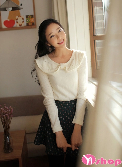 Mẫu váy đầm liền thân dáng xòe đẹp cho nàng công sở thanh lịch