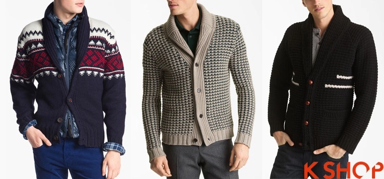 Những mẫu áo khoác cardigan nam cổ bẻ đẹp ấm áp thanh lịch