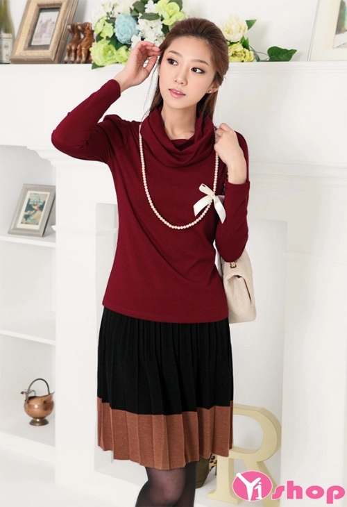 Phong cách chân váy đầm dáng xòe đẹp thời thượng hàn quốc