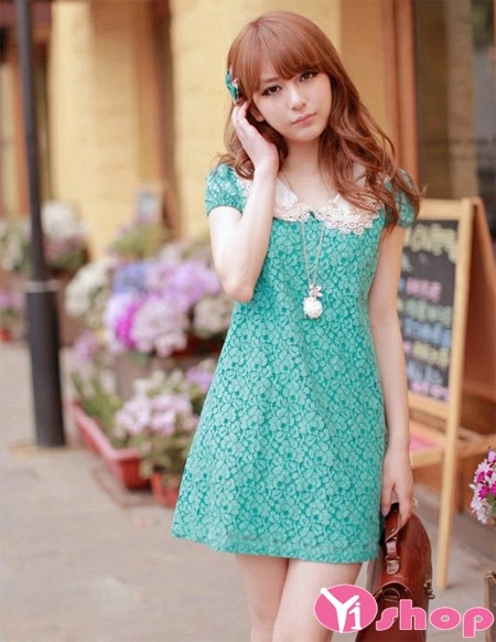 Thời trang váy đầm dáng xòe tay bồng đẹp cho nàng gầy mảnh mai