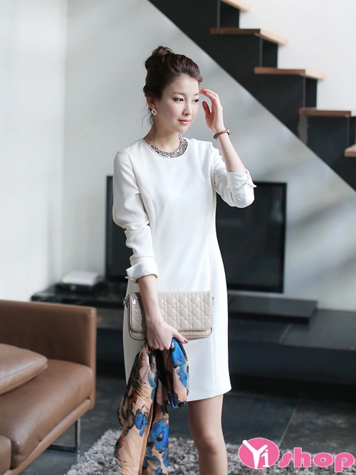 Váy đầm dáng suông đẹp hàn quốc cho nàng công sở thanh lịch