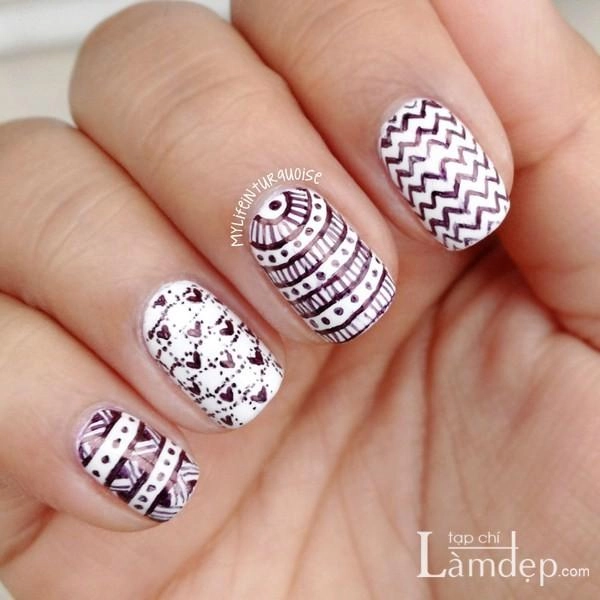 19 mẫu móng tay nail đẹp họa tiết ngẫu hứng ấn tượng cho nàng dạo phố tự tin