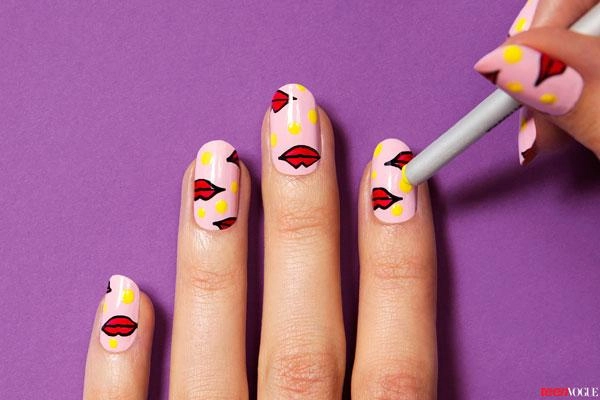 Cách làm móng tay nail họa tiết môi xinh đẹp ngọt ngào tự tin
