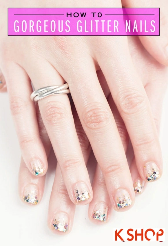 Cách vẽ 2 mẫu móng tay nail kim tuyến đẹp đơn giản xinh xắn cho bạn tự tin