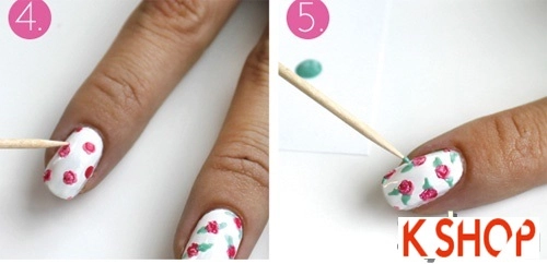 Cách vẽ nail móng tay đẹp hình hoa hồng dễ thương tự tin