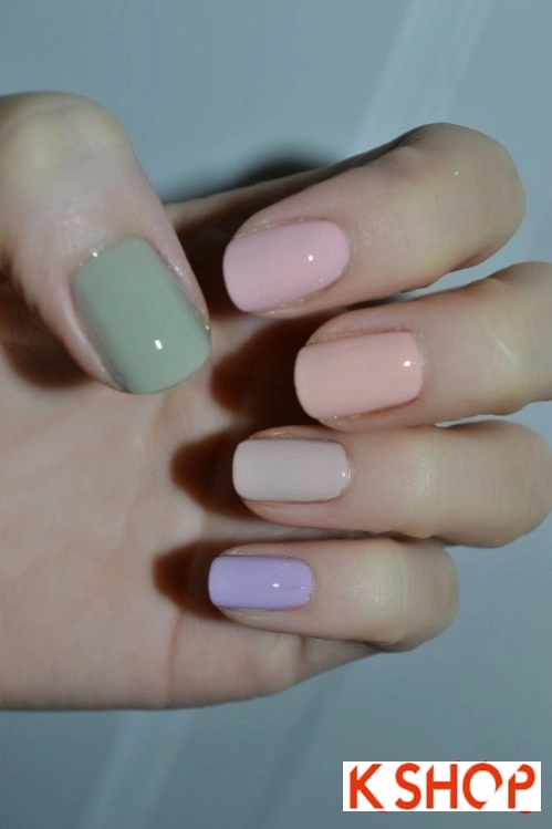 Mẫu móng tay nail màu pastel cho bạn gái cực dễ thương mạnh mẽ