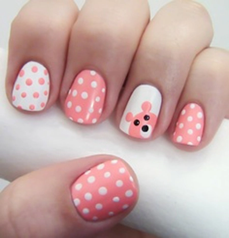Móng tay nail chấm bi đẹp dễ thương trào lưu mới của tuổi teen