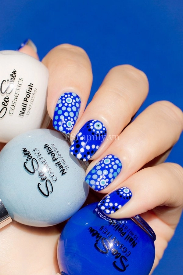 Móng tay nail chấm bi đẹp dễ thương trào lưu mới của tuổi teen