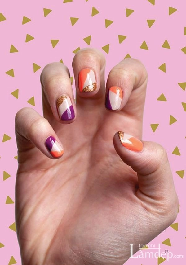 Những mẫu móng tay nail họa tiết hình học đẹp sành điệu