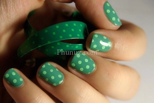 Những mẫu nail móng tay chấm bi đẹp dễ thương