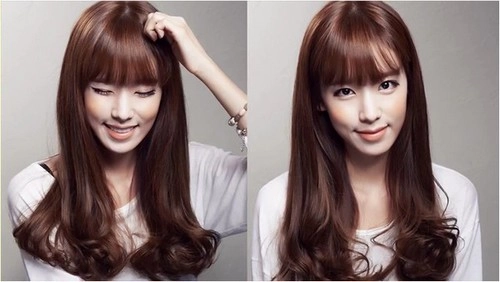 Tóc uốn xoăn đuôi đẹp nhất hàn quốc cho khuôn mặt tròn mũm mĩm
