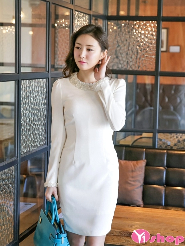 Váy đầm trắng liền thân đẹp kiểu hàn quốc độc đáo đáng yêu