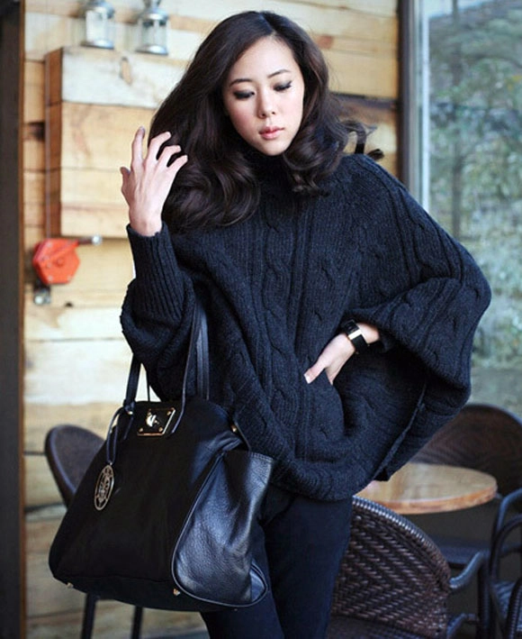 Áo khoác len nữ cánh dơi đẹp hàn quốc cá tính dạo phố