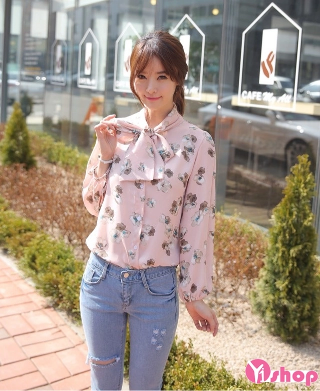 Áo sơ mi nữ hoa voan đẹp đang hot nhất hiện nay cá tính