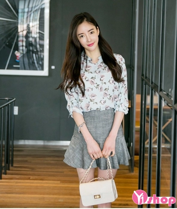 Áo sơ mi nữ hoa voan đẹp đang hot nhất hiện nay cá tính