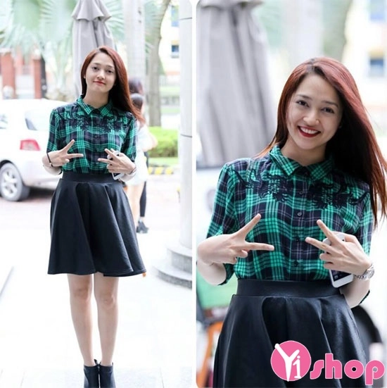 Chân váy đầm xòe màu đen đẹp cho nàng nấm lùn sành điệu