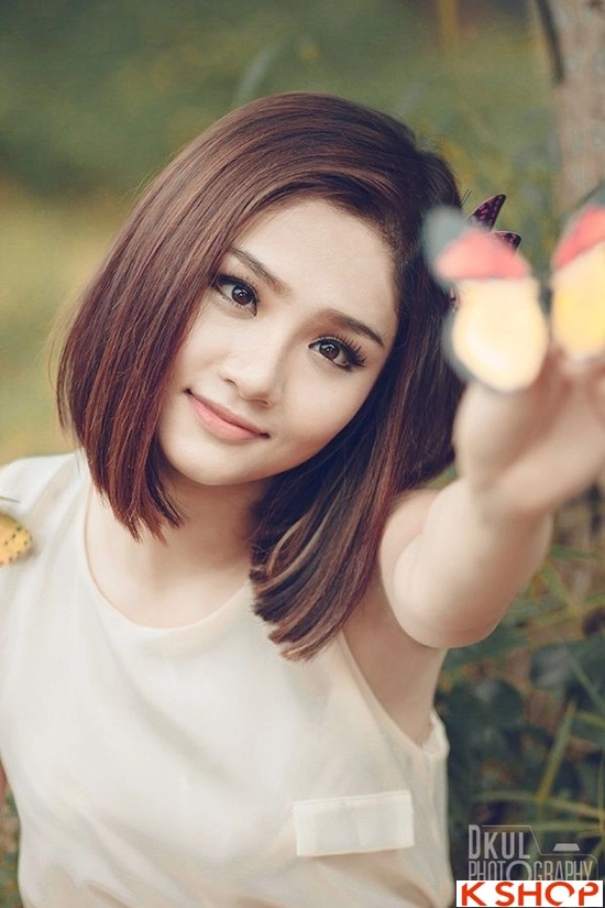 Những kiểu tóc ngắn ngang vai uốn cụp đẹp hàn quốc