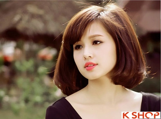 Những kiểu tóc ngắn ngang vai uốn cụp đẹp hàn quốc