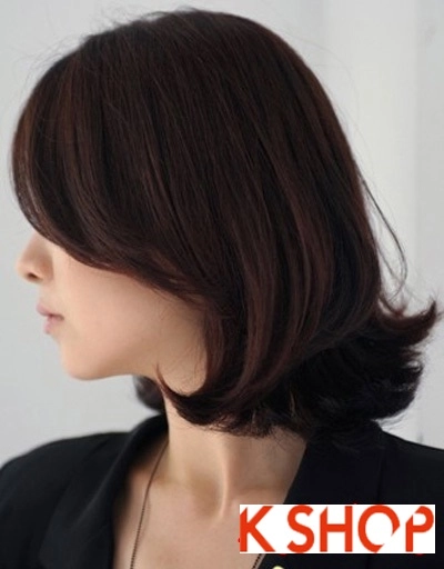 Tóc xoăn vểnh ngắn ngang vai hàn quốc cho bạn gái