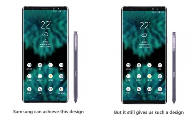 Sau khi dùng thử smartphone trung quốc phó chủ tịch samsung yêu cầu đổi thiết kế note 9