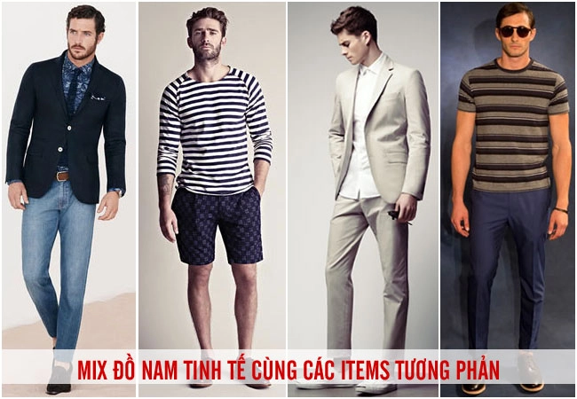 Cùng mix đồ nam tinh tế với các items tương phản