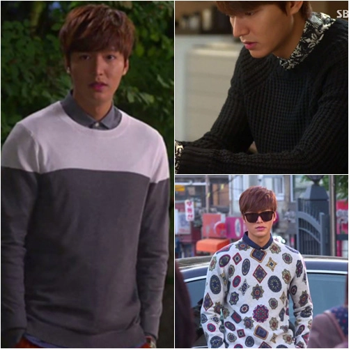Nam thần the heirs lăng xê bộ đôi sơ mi-áo len độc đáo