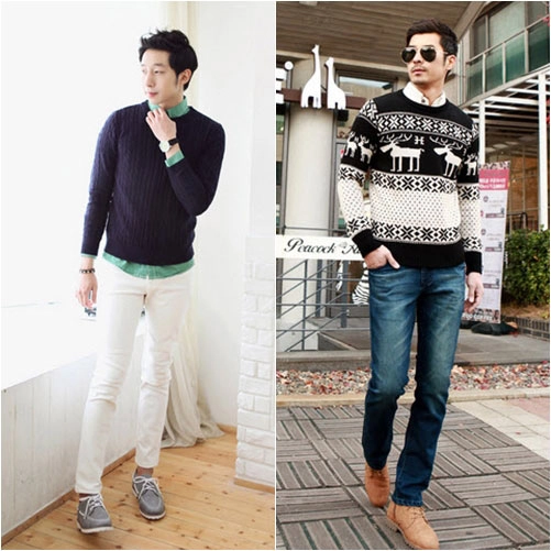 Nam thần the heirs lăng xê bộ đôi sơ mi-áo len độc đáo