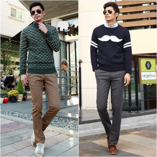 Nam thần the heirs lăng xê bộ đôi sơ mi-áo len độc đáo