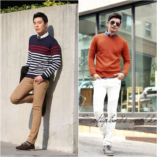 Nam thần the heirs lăng xê bộ đôi sơ mi-áo len độc đáo