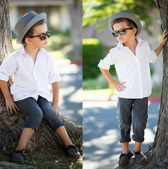 Style thời trang cực sành điệu của cậu bé 3 tuổi cá tính
