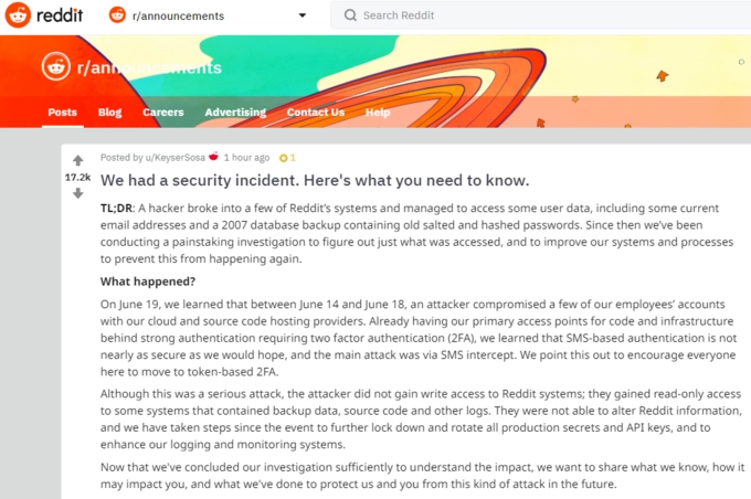 Qua tin nhắn vụ hack reddit hé lọ lỗ hổng an ninh trong bảo mật hai lớp