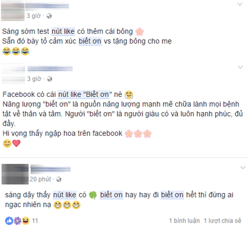 Facebook mang biểu tượng bông hoa trở lại ở nút like thần thánh