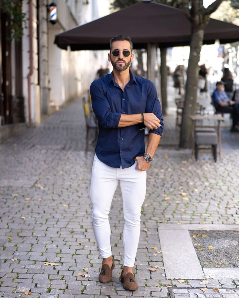 5 cách phối quần jeans trắng giúp chàng định hình style trẻ trung thanh lịch