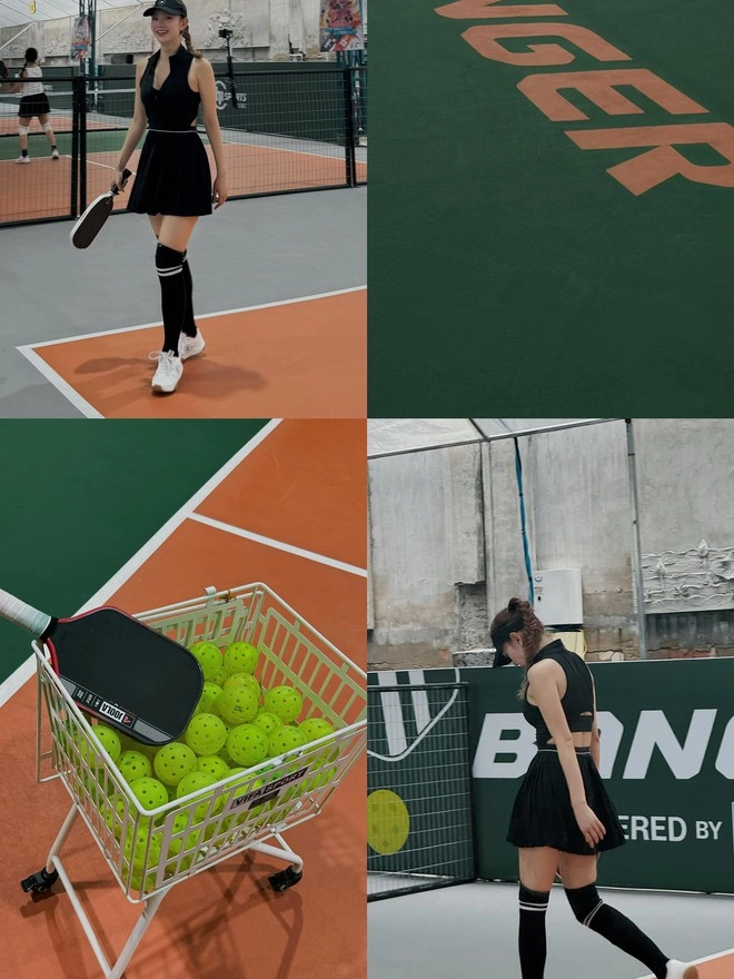 Ngắm loạt ảnh minh hằng ra sân pickleball